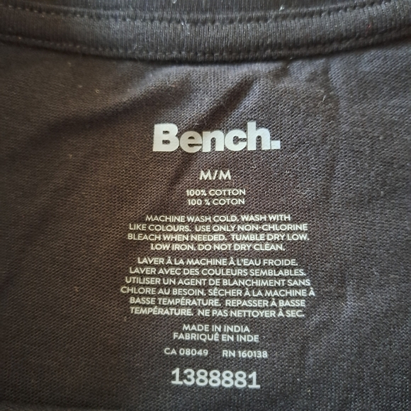 Bench Women's Tee 100% Cotton T-shirt Black Medium NWOT - Picture 7 of 12